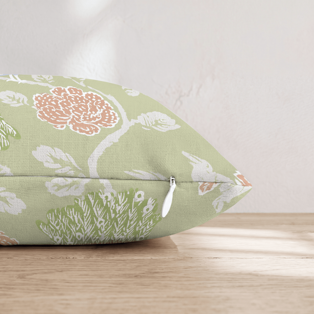 Peacock Garden Throw Pillow - Hillcroft Home