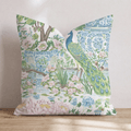 Peacock in the Vases Throw Pillow - Hillcroft Home