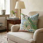 Peacock in the Vases Throw Pillow - Hillcroft Home