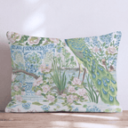 Peacock in the Vases Throw Pillow - Hillcroft Home