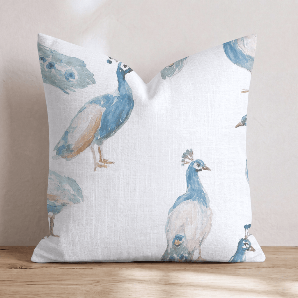 Peacock Season Throw Pillow - Hillcroft Home