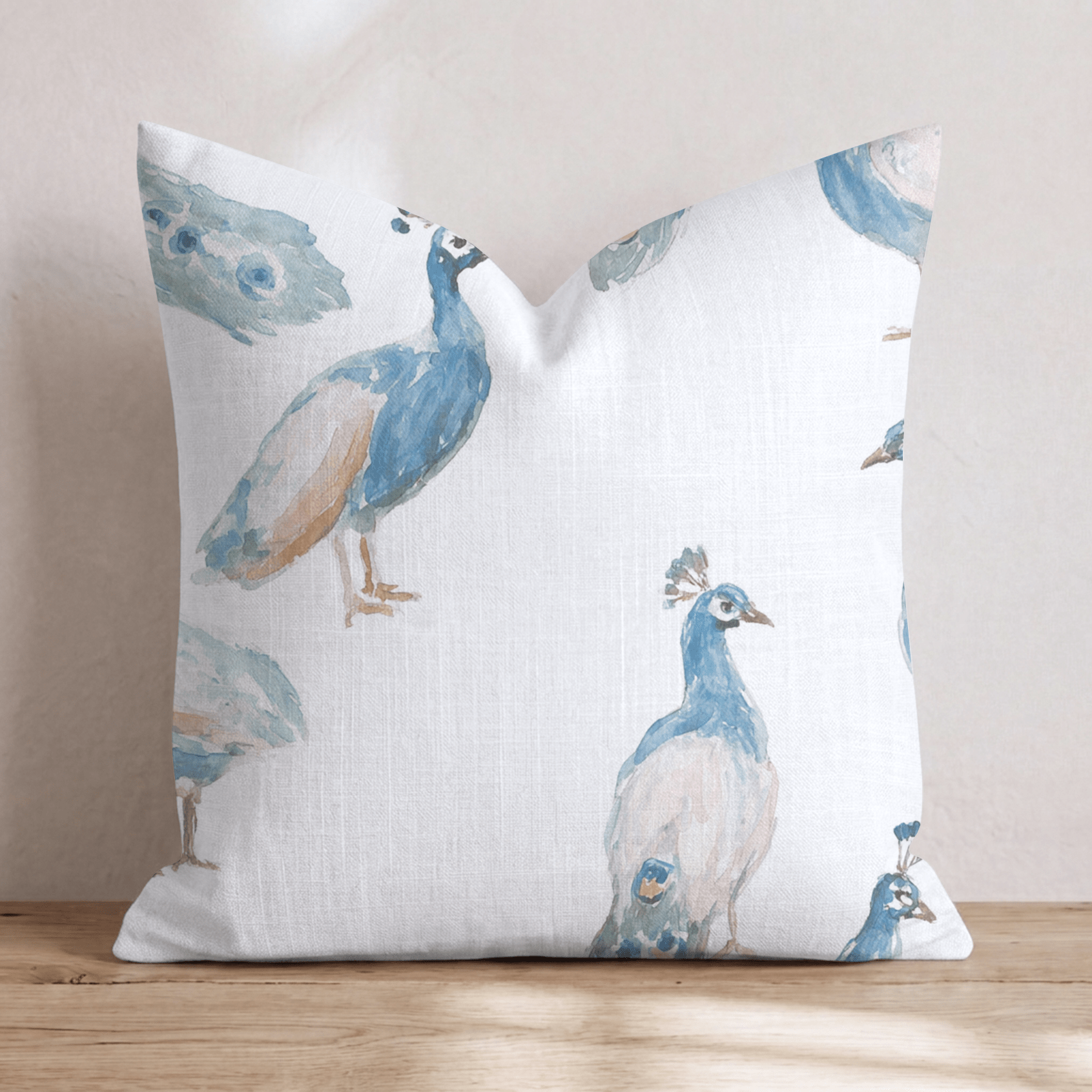Peacock Season Throw Pillow - Hillcroft Home