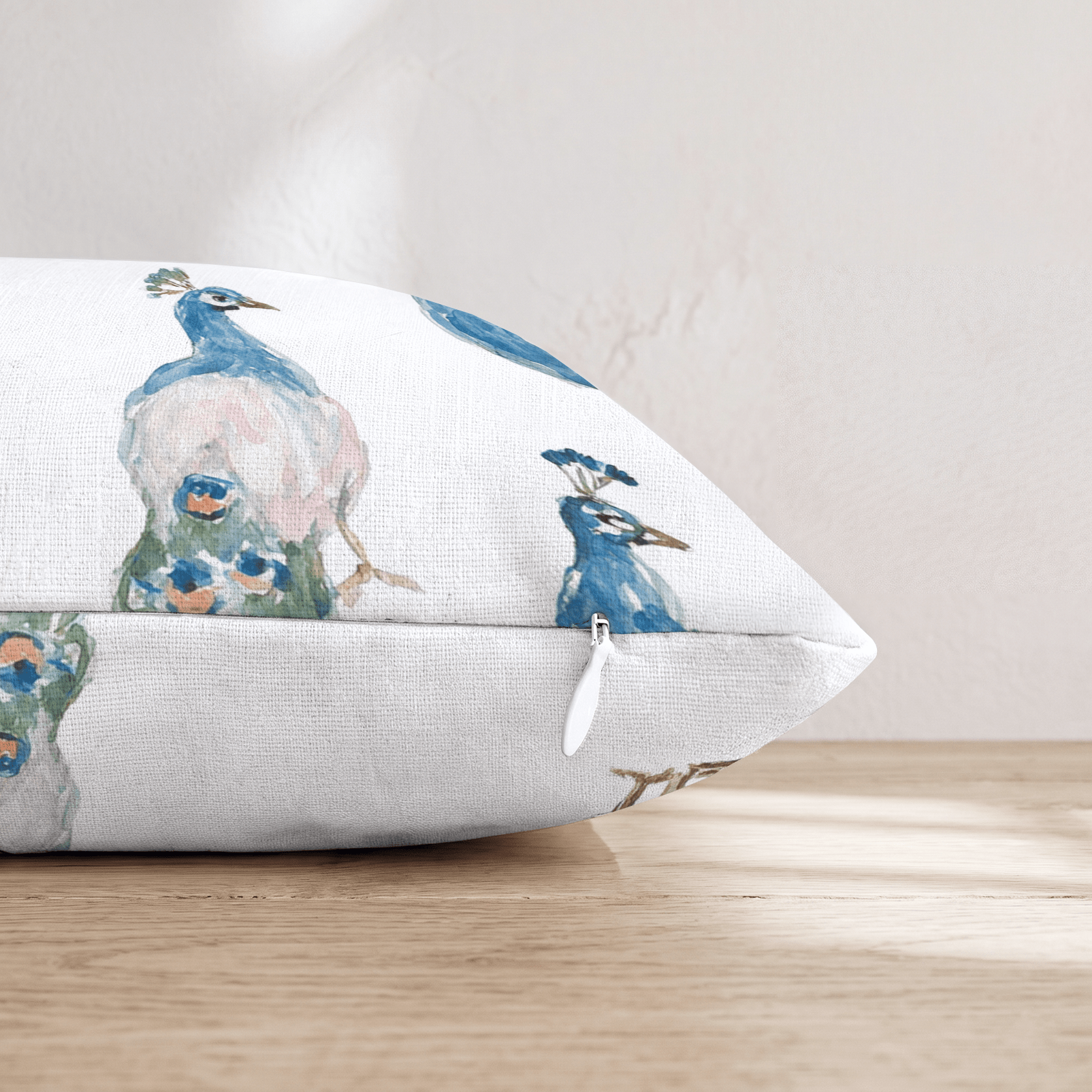 Peacock Season Throw Pillow - Hillcroft Home