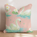 Pearl Swans Throw Pillow - Hillcroft Home