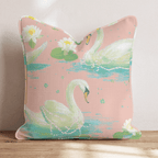 Pearl Swans Throw Pillow - Hillcroft Home