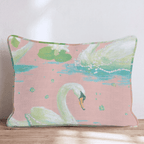 Pearl Swans Throw Pillow - Hillcroft Home