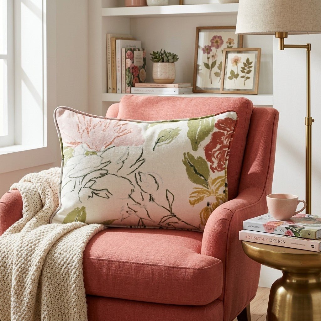 Pencil Petal Two Throw Pillow - Hillcroft Home