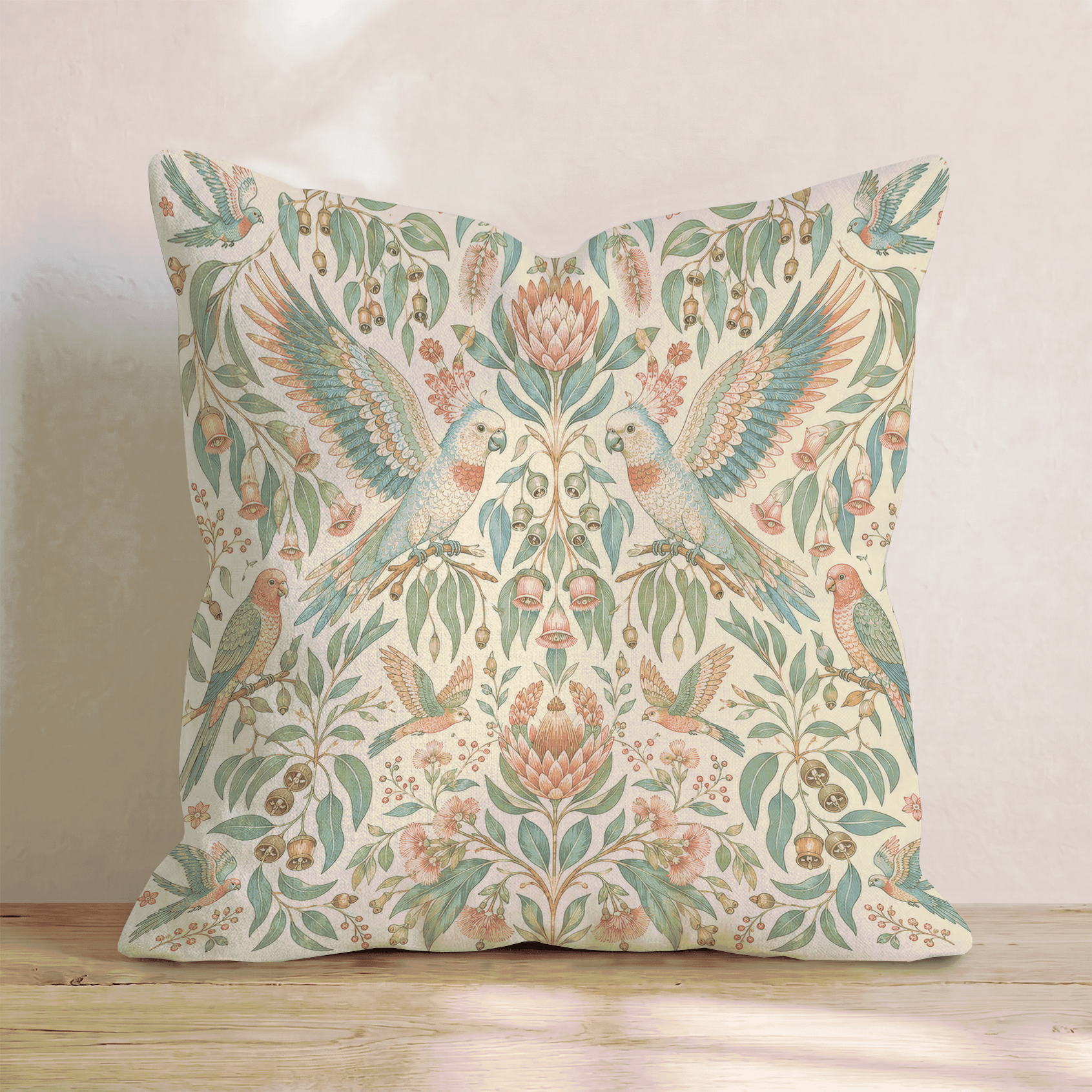 Penelope Parrot Throw Pillow - Hillcroft Home