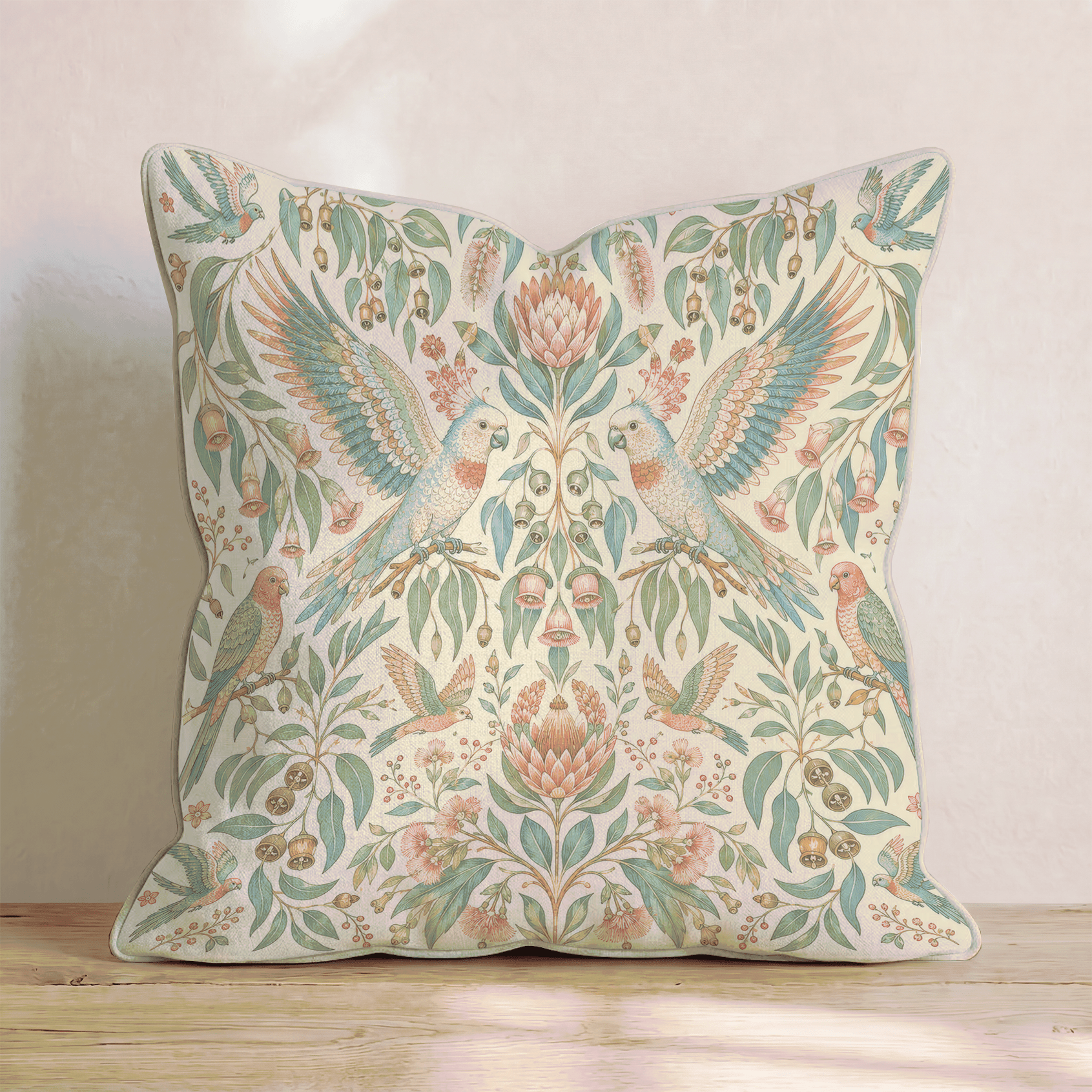 Penelope Parrot Throw Pillow - Hillcroft Home