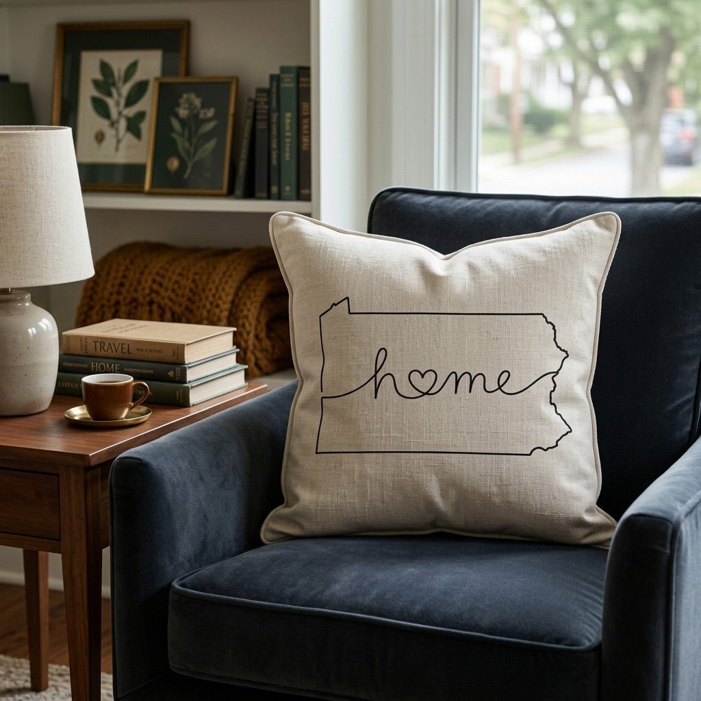Pennsylvania Home Throw Pillow - Hillcroft Home
