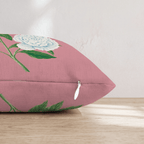 Peonies On Pink Throw Pillow - Hillcroft Home