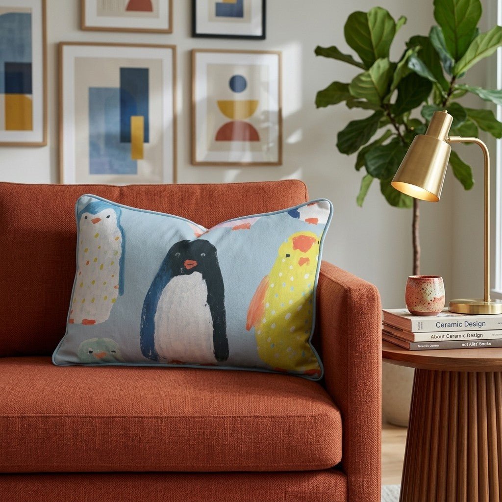 Pepper Penguins Throw Pillow - Hillcroft Home