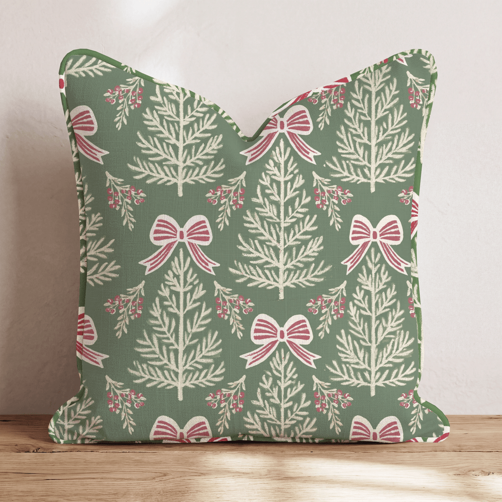 Peppermint Bows Throw Pillow throw pillow - Hillcroft Home