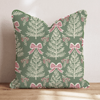 Peppermint Bows Throw Pillow throw pillow - Hillcroft Home