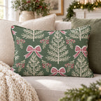 Peppermint Bows Throw Pillow throw pillow - Hillcroft Home