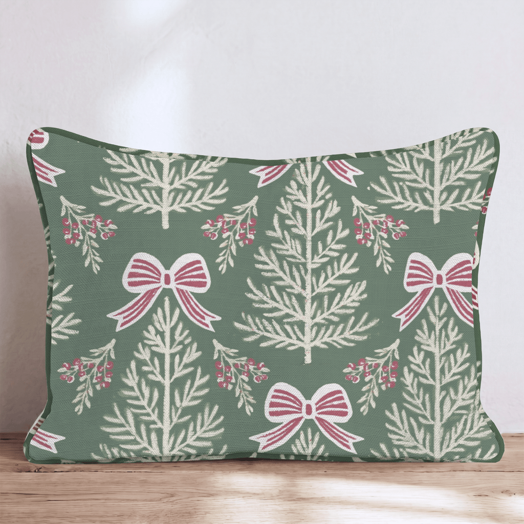 Peppermint Bows Throw Pillow throw pillow - Hillcroft Home