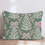 Peppermint Bows Throw Pillow throw pillow - Hillcroft Home