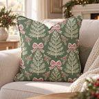 Peppermint Bows Throw Pillow throw pillow - Hillcroft Home