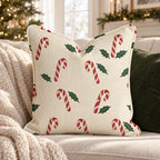 Peppermint & Greenery Throw Pillow throw pillow - Hillcroft Home