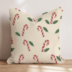 Peppermint & Greenery Throw Pillow throw pillow - Hillcroft Home