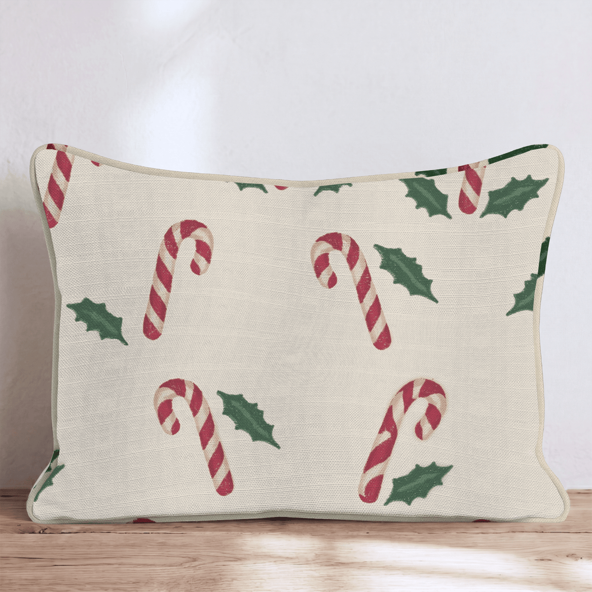 Peppermint & Greenery Throw Pillow throw pillow - Hillcroft Home