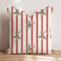 Peppermint Holly Throw Pillow throw pillow - Hillcroft Home