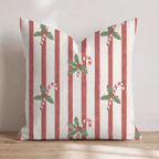 Peppermint Holly Throw Pillow throw pillow - Hillcroft Home