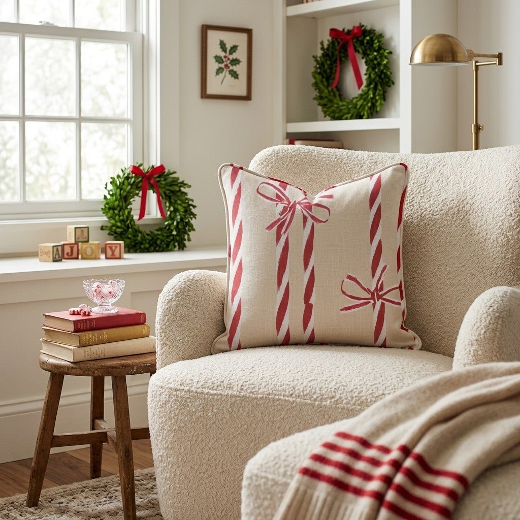 Peppermint String Throw Pillow - Hillcroft Home
