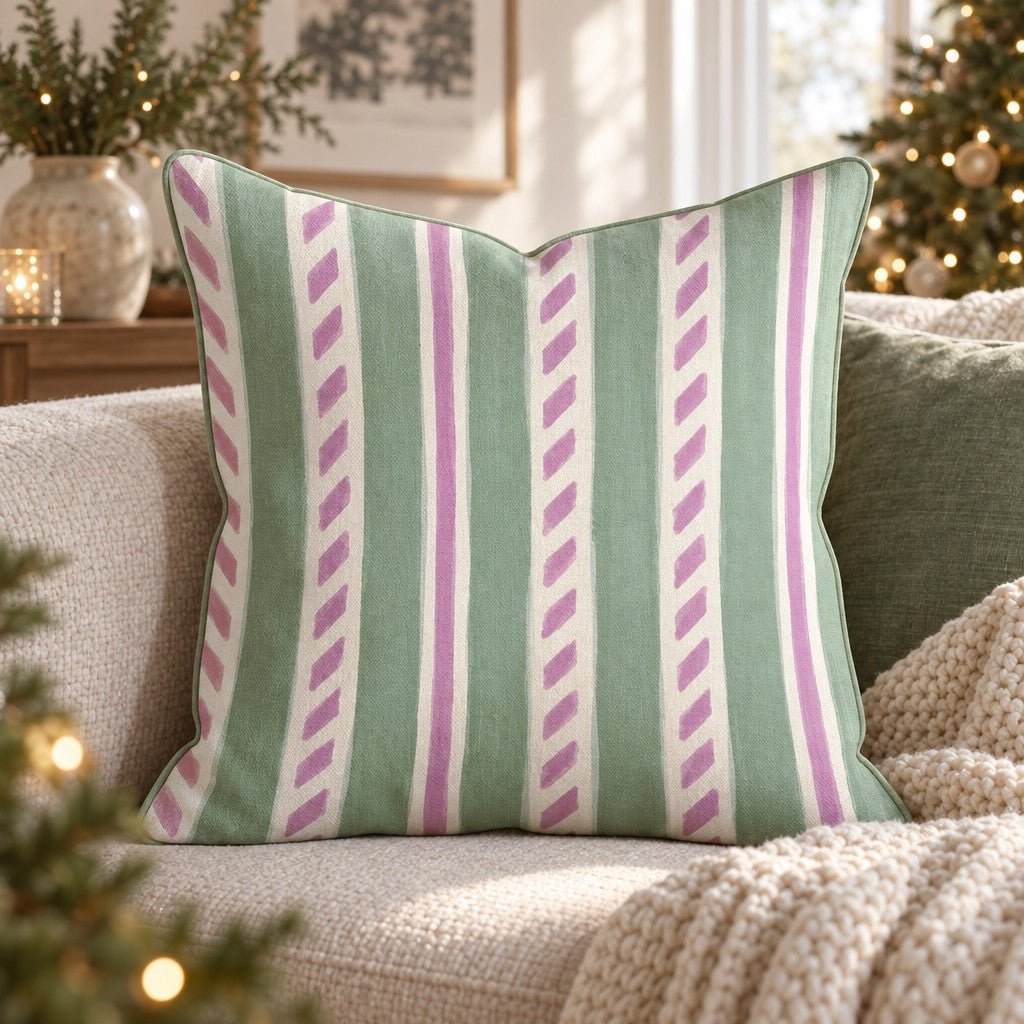 Peppermint Twist Orchid Throw Pillow throw pillow - Hillcroft Home