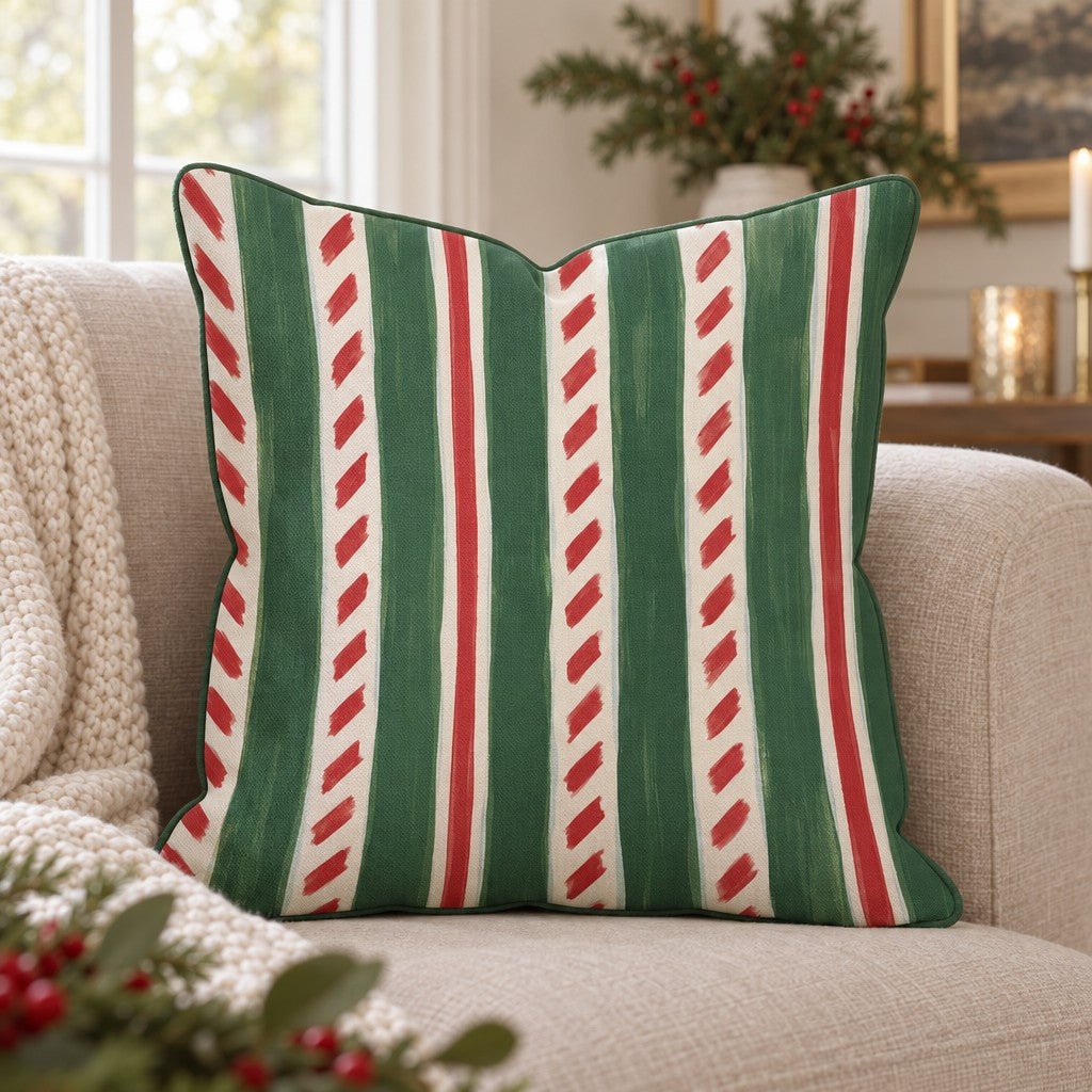 Peppermint Twist Sugar Throw Pillow throw pillow - Hillcroft Home