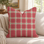Peppermint Windowpane Ruby Throw Pillow throw pillow - Hillcroft Home