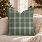 Peppermint Windowpane Spruce Throw Pillow throw pillow - Hillcroft Home