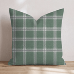 Peppermint Windowpane Spruce Throw Pillow throw pillow - Hillcroft Home