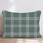 Peppermint Windowpane Spruce Throw Pillow throw pillow - Hillcroft Home