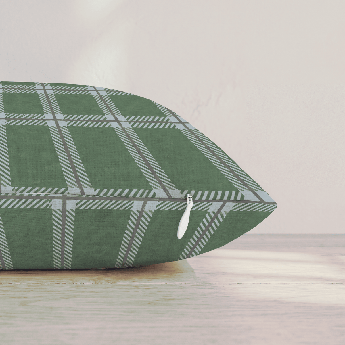 Peppermint Windowpane Spruce Throw Pillow throw pillow - Hillcroft Home