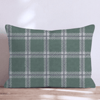 Peppermint Windowpane Spruce Throw Pillow throw pillow - Hillcroft Home