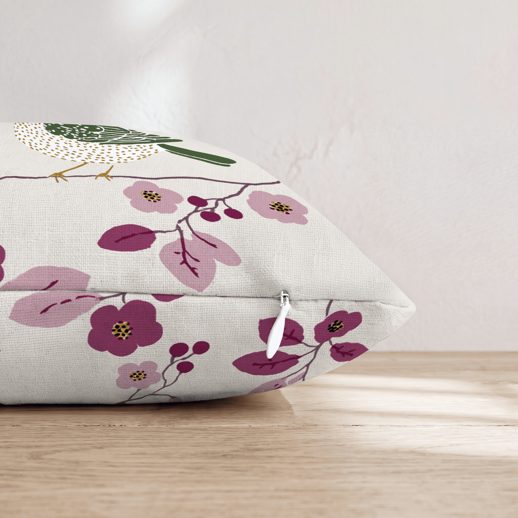 Perched Finch Throw Pillow - Hillcroft Home