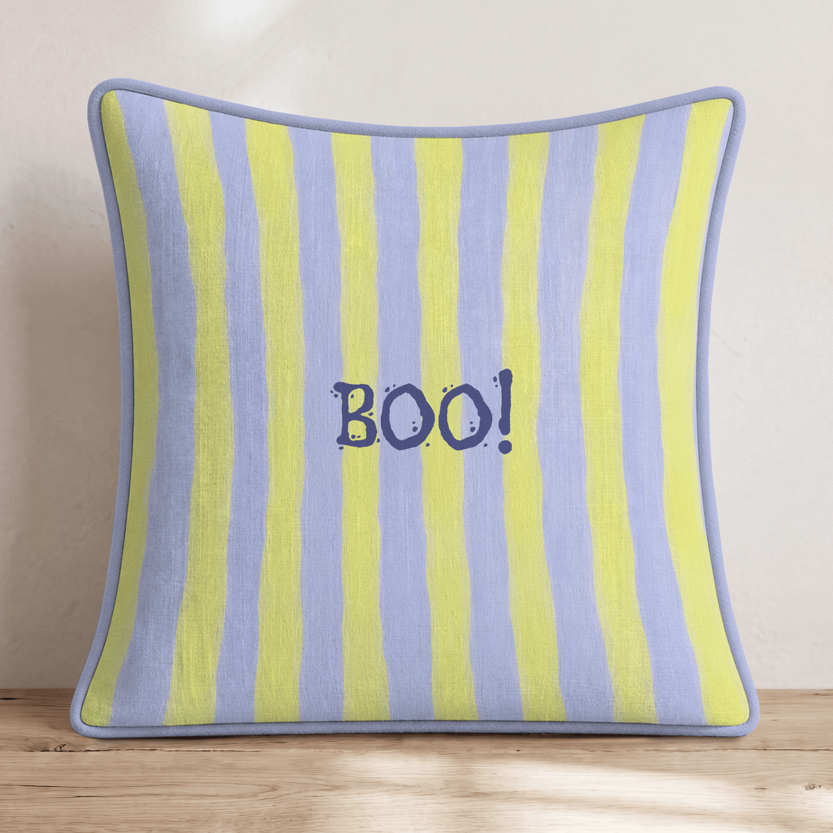 Periwinkle BOO Throw Pillow - Hillcroft Home