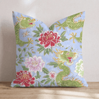 Periwinkle Dragons Throw Pillow - Hillcroft Home