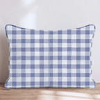 Periwinkle Fine Gingham Throw Pillow - Hillcroft Home