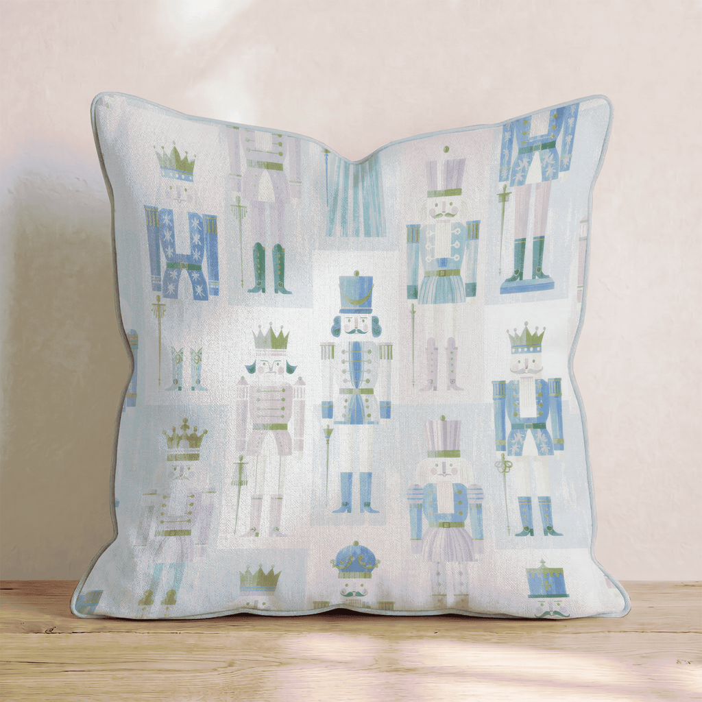 Periwinkle Nutcrackers Throw Pillow - Hillcroft Home