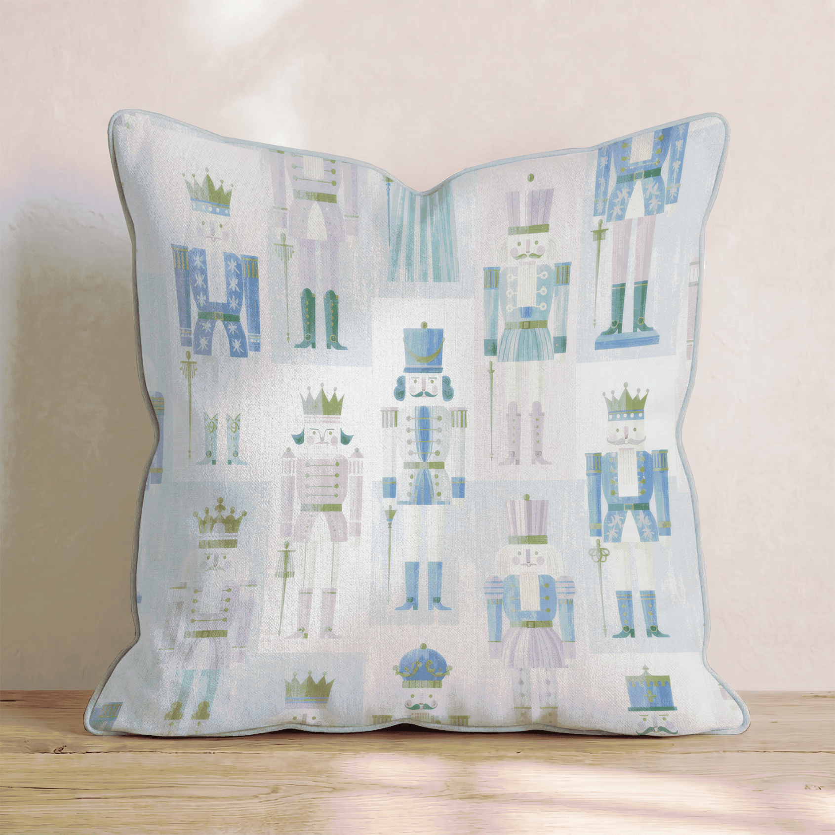 Periwinkle Nutcrackers Throw Pillow - Hillcroft Home