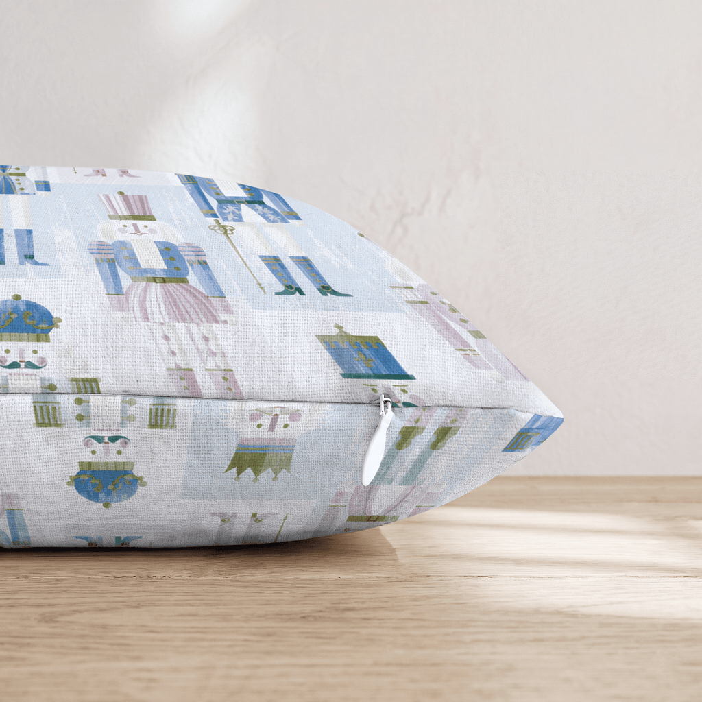 Periwinkle Nutcrackers Throw Pillow - Hillcroft Home