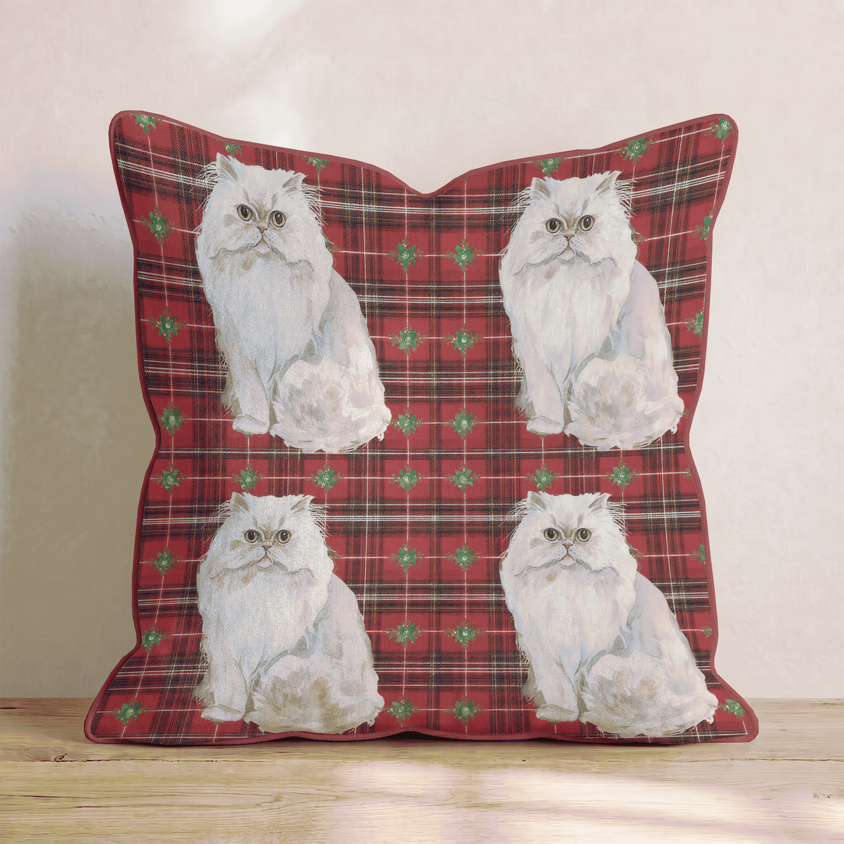 Persian Tartan Plaid Throw Pillow - Hillcroft Home