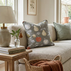 Persimmon Orchard Toile Throw Pillow - Hillcroft Home