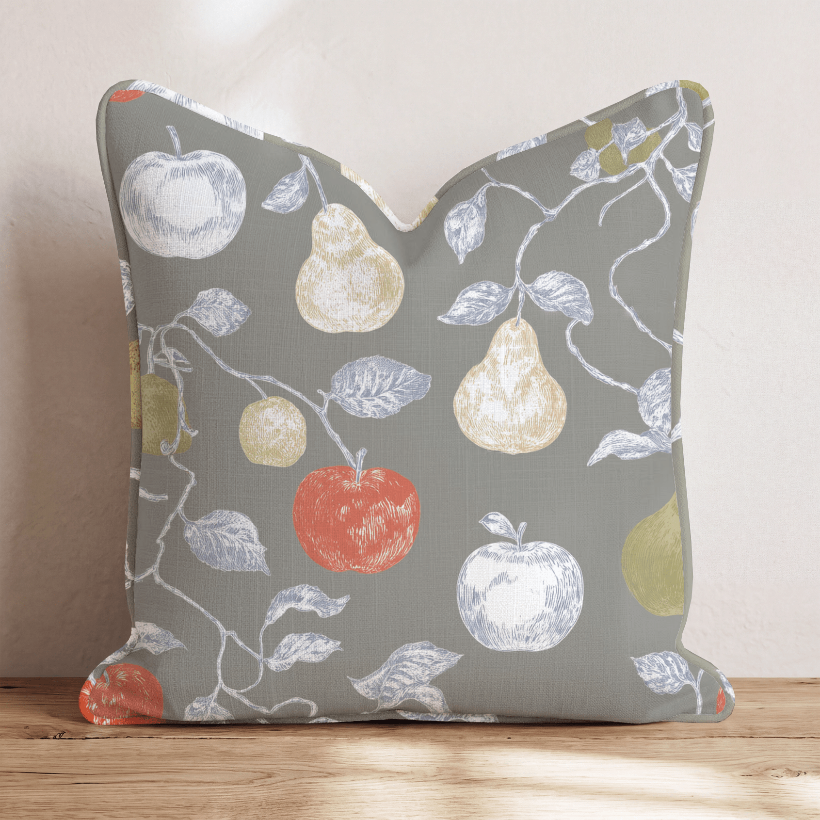 Persimmon Orchard Toile Throw Pillow - Hillcroft Home