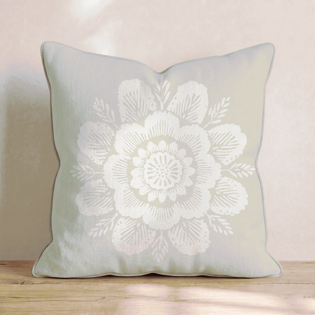 Petal Damask Throw Pillow - Hillcroft Home