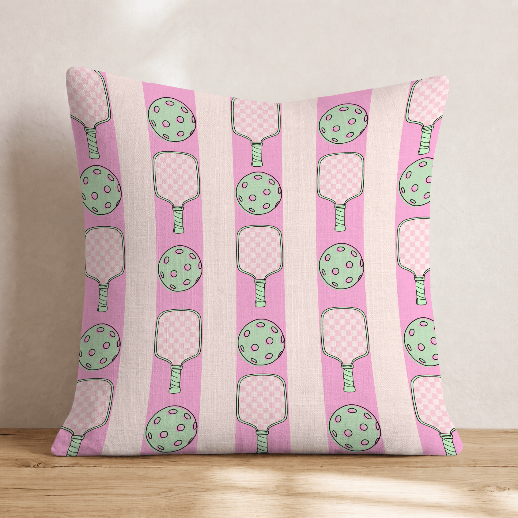 Pickleball Pattern Throw Pillow - Hillcroft Home