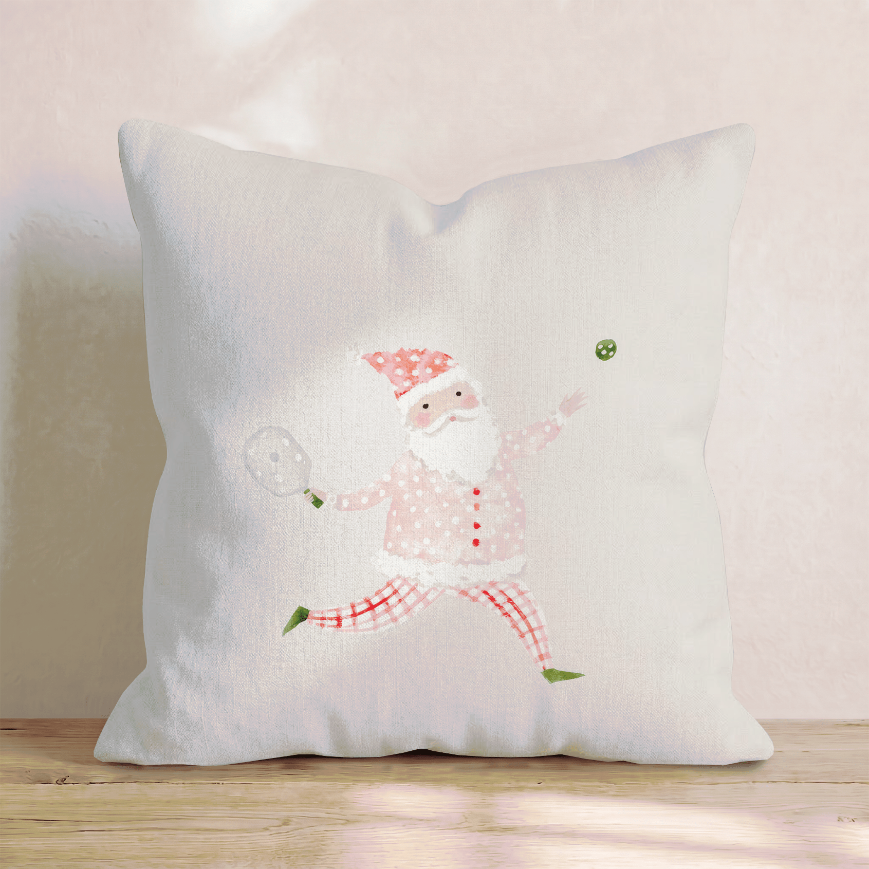 Pickleballer Claus Throw Pillow - Hillcroft Home