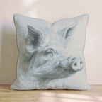Piglet Portrait Close Throw Pillow - Hillcroft Home